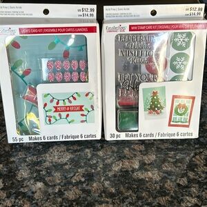 RECOLLECTIONS MINI STAMP CARD KIT/LIGHTS CARD KIT SET OF 2 NWT